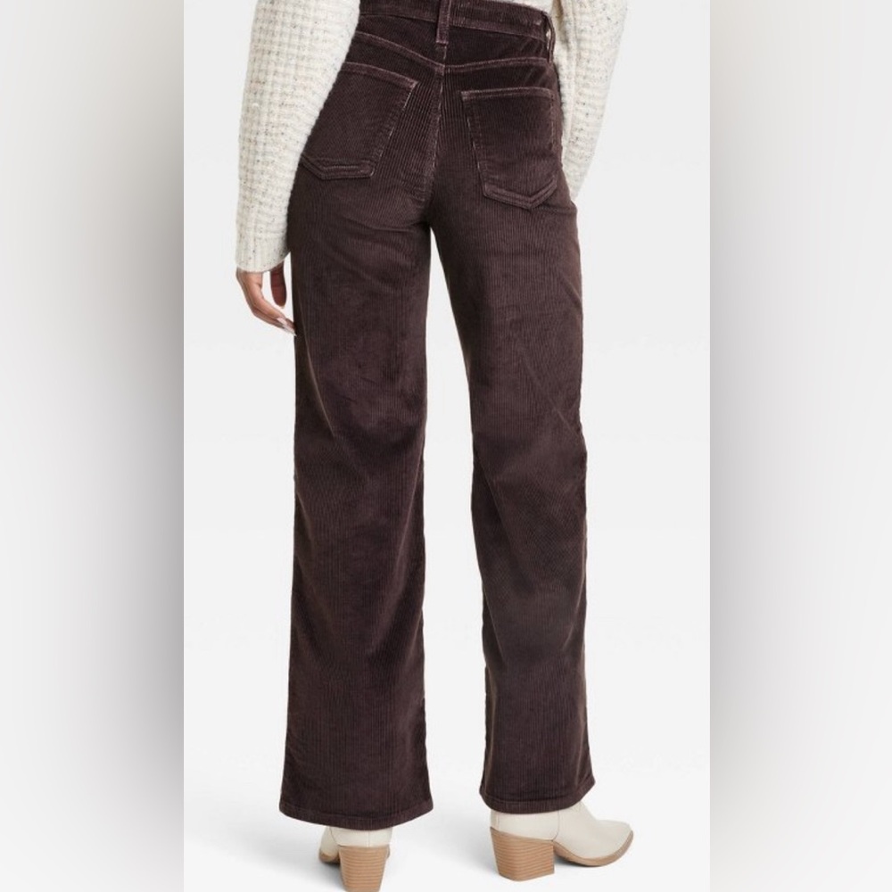 High rise, corduroy wide leg jeans universal thread 8R dark brown
